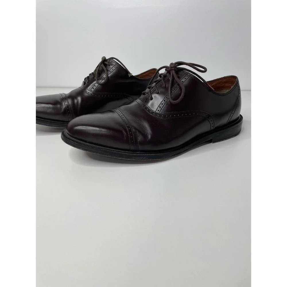 Rockport Mens Burgundy Leather Cap Toe Oxford Dress Shoes Dark Academia 11 W